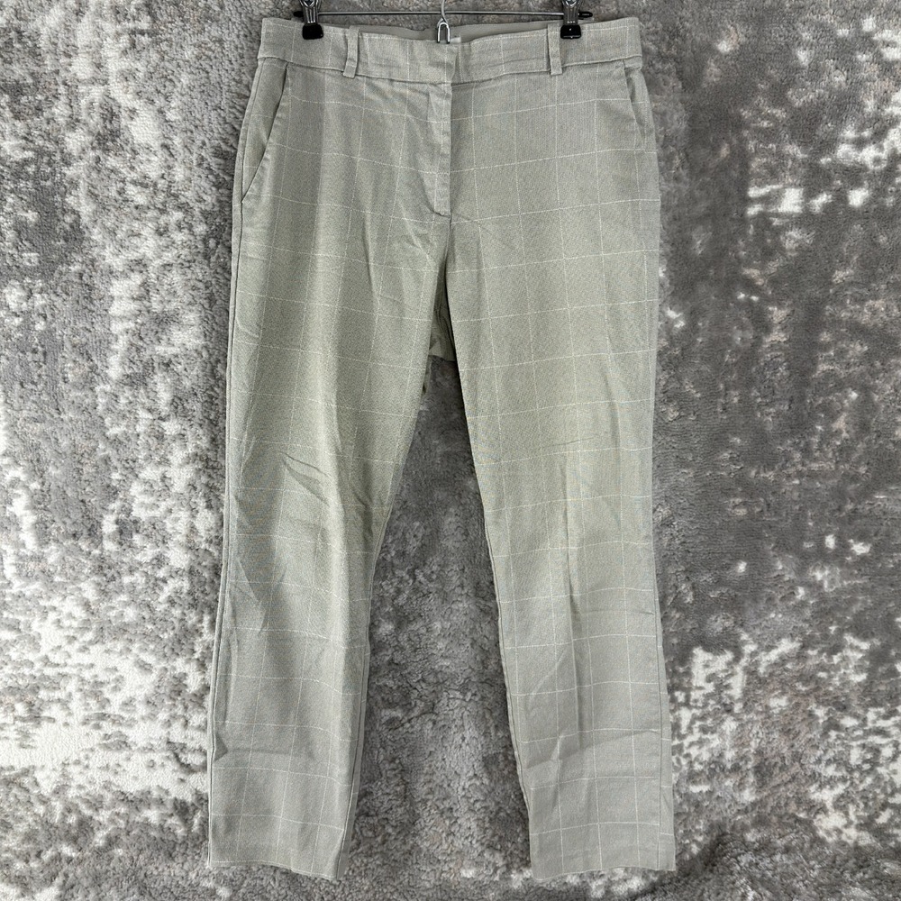 H&M Size 10 Pixie Chino Plaid Ankle Pants Gray Women Full Length
